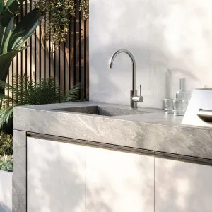 Phoenix Vivid Slimline 316 Stainless Steel Sink Mixer 200mm Gooseneck by PHOENIX, a Kitchen Taps & Mixers for sale on Style Sourcebook