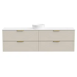 Sutherland House Vanity 2100mm Centre WG Basin SilkSurface AC Top Wall Hung by Timberline, a Vanities for sale on Style Sourcebook