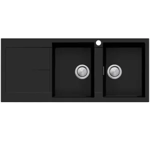 ST-MB1517 OF SAN-Matt BK Double RHB B&DR by Oliveri, a Kitchen Sinks for sale on Style Sourcebook