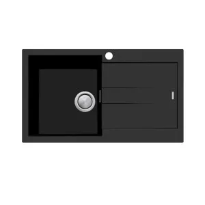 ST-MB1521 OF SAN-Matt Black Sgl LHB B&DR by Oliveri, a Kitchen Sinks for sale on Style Sourcebook