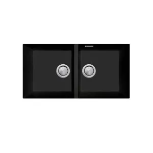 ST-MB1563U OF SAN-Matt Black Dbl Bowl UM by Oliveri, a Kitchen Sinks for sale on Style Sourcebook