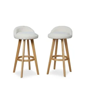 Jamie Bar Stool - Set of 2 - Cream Boucle - Mocka by Mocka., a Stools for sale on Style Sourcebook