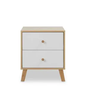 Aspen Bedside Table - White/Natural - Mocka by Mocka., a Side Table for sale on Style Sourcebook