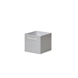 Hamptons Stripe Cube Basket - Grey - Mocka by Mocka., a Baskets & Boxes for sale on Style Sourcebook