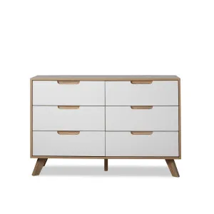 Chelsea Six Drawer - Wide - White/Natural - Mocka by Mocka., a Dressers & Chests of Drawers for sale on Style Sourcebook