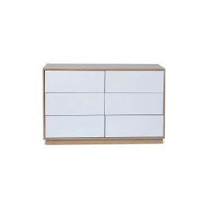 Avoca Six Drawer - White/Natural - Mocka by Mocka., a Dressers & Chests of Drawers for sale on Style Sourcebook