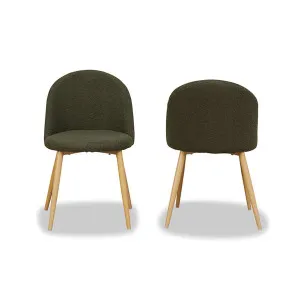 Londyn Dining Chairs - Set of 2 - Green Boucle - Mocka by Mocka., a Dining Chairs for sale on Style Sourcebook