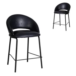 Set of 2 - Harrington Bar Stool - Full Black by Interior Secrets - AfterPay Available by Interior Secrets, a Bar Stools for sale on Style Sourcebook