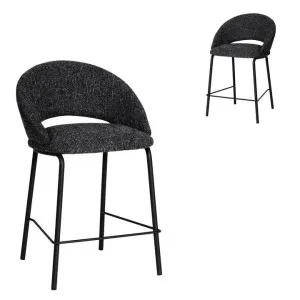 Set of 2 - Harrington Black Bar Stool - Field Charcoal by Interior Secrets - AfterPay Available by Interior Secrets, a Bar Stools for sale on Style Sourcebook