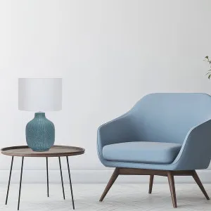 Vencha Bondi Table Lamp Teal and White by Vencha, a Table & Bedside Lamps for sale on Style Sourcebook
