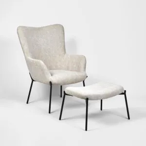 Justin Armchair With Stool Grey by Florabelle Living, a Chairs for sale on Style Sourcebook