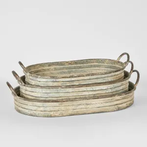 Set of 3 Trays With Handles by Florabelle Living, a Statues & Ornaments for sale on Style Sourcebook