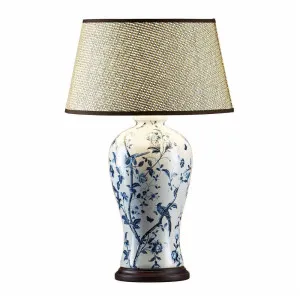 Ashleigh Ceramic Blue & White Table Lamp & Shade by Florabelle Living, a Table & Bedside Lamps for sale on Style Sourcebook