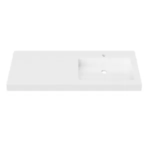 Essential Wall Mount • Offset Bowl RH 1200mm 1TH, Mineral Composite by Duroclass, a Basins for sale on Style Sourcebook