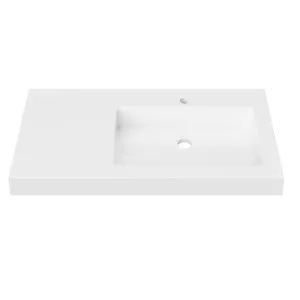 Essential Wall Mount • Offset Bowl RH 900mm 1TH, Mineral Composite by Duroclass, a Basins for sale on Style Sourcebook