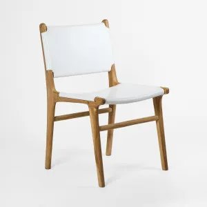 Marvin Dining Chair White Leather at The Back by Florabelle Living, a Chairs for sale on Style Sourcebook