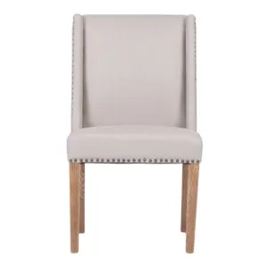 Ithaca Dining Chair Beige W/Studs by Florabelle Living, a Chairs for sale on Style Sourcebook