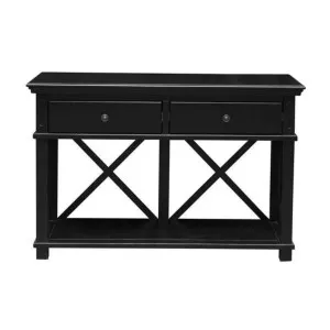 Sorrento Hamptons 130cm 2 Drawer Console Black by Florabelle Living, a Console Table for sale on Style Sourcebook