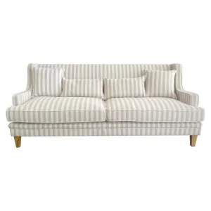 Bondi Hamptons 3 Seat Sofa Natural Stripe W/White Piping by Florabelle Living, a Sofas for sale on Style Sourcebook