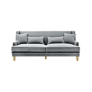Bondi Hamptons 3 Seat Sofa Grey W/White Piping by Florabelle Living, a Sofas for sale on Style Sourcebook