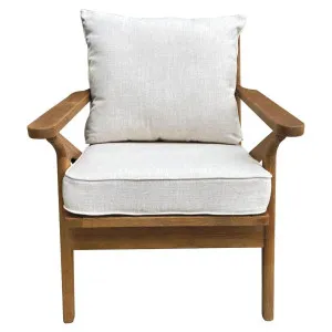 Ash Wood Timber ArmChair W/Natural Cushions Linen Blend by Florabelle Living, a Chairs for sale on Style Sourcebook