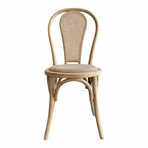Round Rattan Back Elm Wood Dining Chair Natural by Florabelle Living, a Chairs for sale on Style Sourcebook
