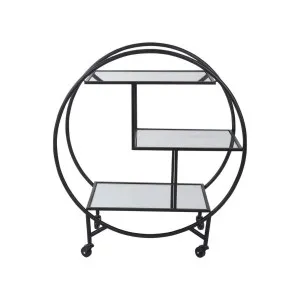 Black Bar Cart W/ Mirror Shelves by Florabelle Living, a Wall Shelves & Hooks for sale on Style Sourcebook