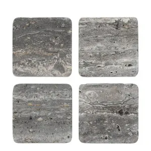 Graze Travertine Coaster Square Dark Brown by Florabelle Living, a Kitchenware for sale on Style Sourcebook