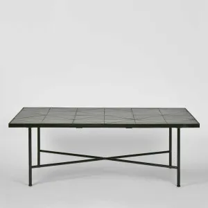 Sheffield Iron/Tiled Coffee Table Black -Outdoor by Florabelle Living, a Coffee Table for sale on Style Sourcebook