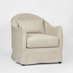 Ville Armchair Slip Cover Linen Natural by Florabelle Living, a Chairs for sale on Style Sourcebook