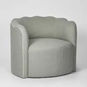 Camille Scallop Armchair Seafoam with White Piping by Florabelle Living, a Chairs for sale on Style Sourcebook