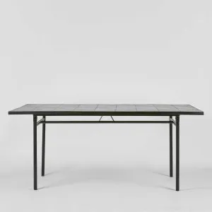 Sheffield Iron/Tiled Dining Table Black -Outdoor by Florabelle Living, a Coffee Table for sale on Style Sourcebook