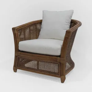 Cayman Armchair Rattan Cream Cushion by Florabelle Living, a Chairs for sale on Style Sourcebook