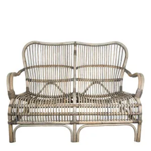 Seville Rattan Two Seater Kubu Grey -Outdoor Undercover Armchair by Florabelle Living, a Chairs for sale on Style Sourcebook
