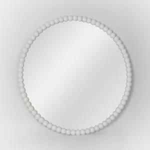 Bobbin Round Mirror White 90cm by Florabelle Living, a Mirrors for sale on Style Sourcebook
