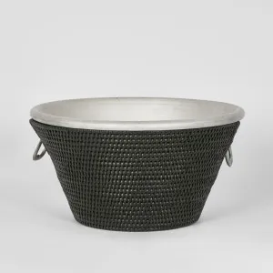 Paume Rattan Drinks Cooler Black by Florabelle Living, a Barware for sale on Style Sourcebook