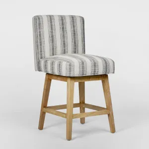 Cape Swivel Counter Stool Charcoal/White Stripe by Florabelle Living, a Stools for sale on Style Sourcebook