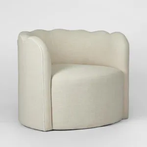 Camille Scallop Armchair Natural with White Piping by Florabelle Living, a Chairs for sale on Style Sourcebook