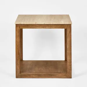 Denver Travertine Side Table by Florabelle Living, a Side Table for sale on Style Sourcebook