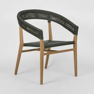 Cove Teak & Synthetic Dining Chair Black -Outdoor by Florabelle Living, a Chairs for sale on Style Sourcebook
