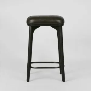 Carlton Leather Counter Stool Black by Florabelle Living, a Stools for sale on Style Sourcebook
