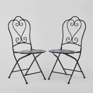 Annabel Folding Dining Chair Black -Outdoor by Florabelle Living, a Chairs for sale on Style Sourcebook