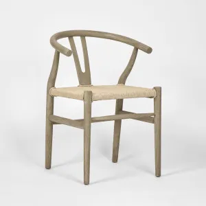 Arc Wishbone Dining Chair Grey/Natural by Florabelle Living, a Chairs for sale on Style Sourcebook