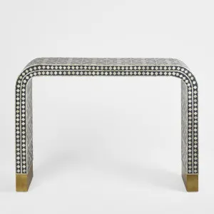 Adina Bone Inlay Console Table Grey/White by Florabelle Living, a Console Table for sale on Style Sourcebook