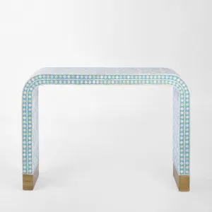 Adina Bone Inlay Console Table Aqua/White by Florabelle Living, a Console Table for sale on Style Sourcebook