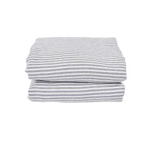 Ticking Sherpa Throw Quilt Blue by Florabelle Living, a Throws for sale on Style Sourcebook
