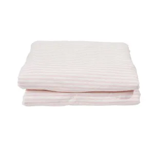 Ticking Sherpa Throw Quilt Pink by Florabelle Living, a Throws for sale on Style Sourcebook