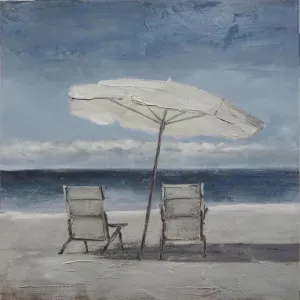 Two Deck Chairs w Umbrella Wall Art by Florabelle Living, a Prints for sale on Style Sourcebook