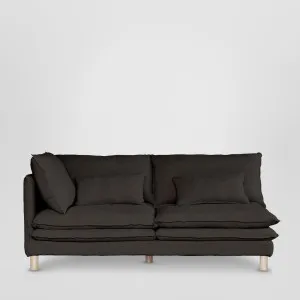 Aura 2str Left Arm Sofa Base with Cover Charcoal by Florabelle Living, a Sofas for sale on Style Sourcebook