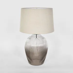 Misty Glass Table Lamp with Natural Linen Shade by Florabelle Living, a Table & Bedside Lamps for sale on Style Sourcebook
